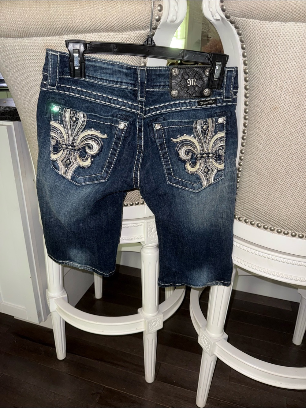 Miss Me Dark Blue Embellished Ankle-Length Jeans